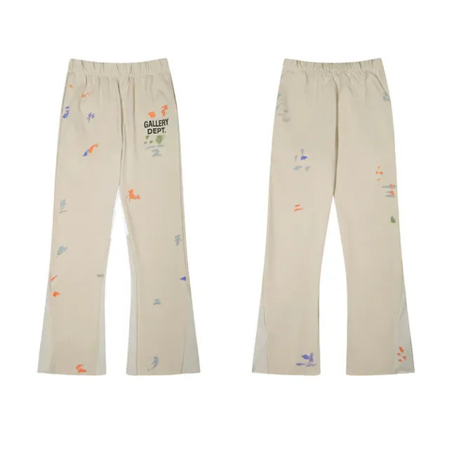 Gallery Dept Paint-Splatter Flared Elastic-Waist Pants 4