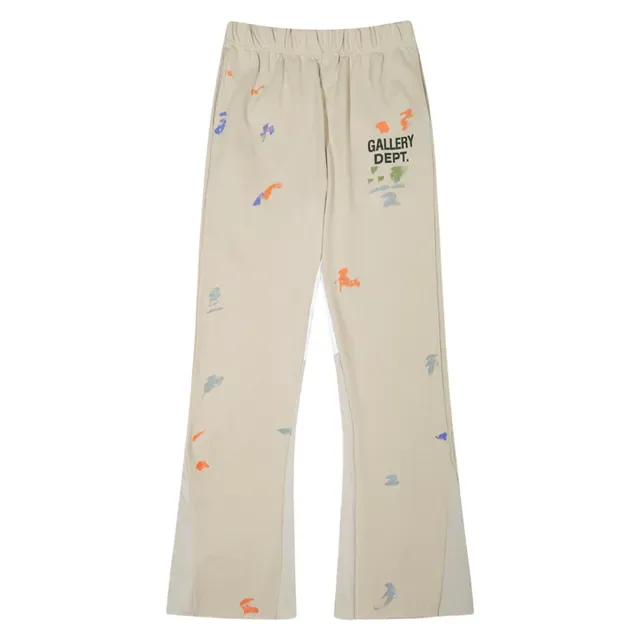 Gallery Dept Paint-Splatter Flared Elastic-Waist Pants 7