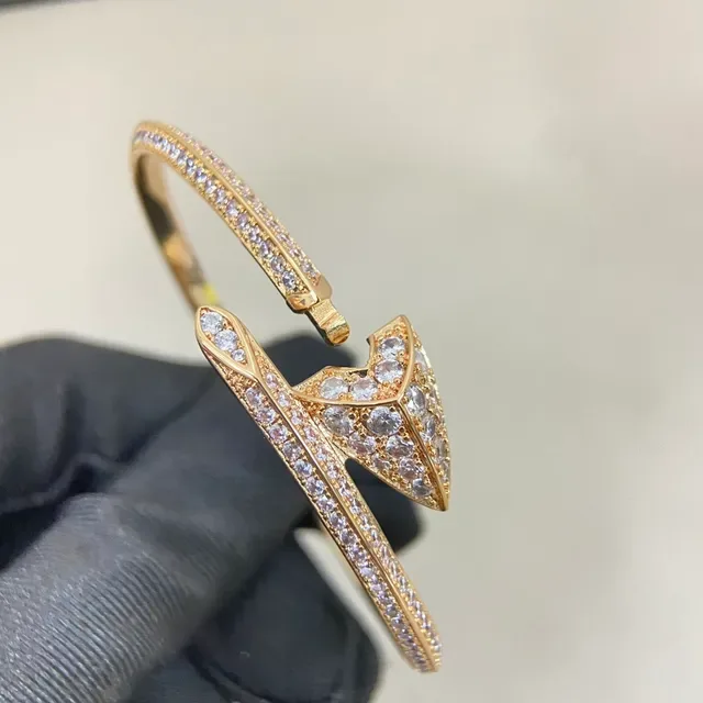 Arrowhead Motif Pavé Crystal Open Bangle Bracelets 4