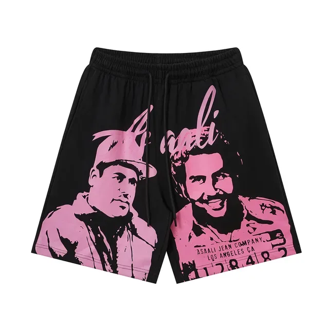 ASAALI JEAN COMPANY Graphic-Print Elastic-Waist Shorts 4