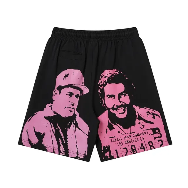 ASAALI JEAN COMPANY Graphic-Print Elastic-Waist Shorts 5