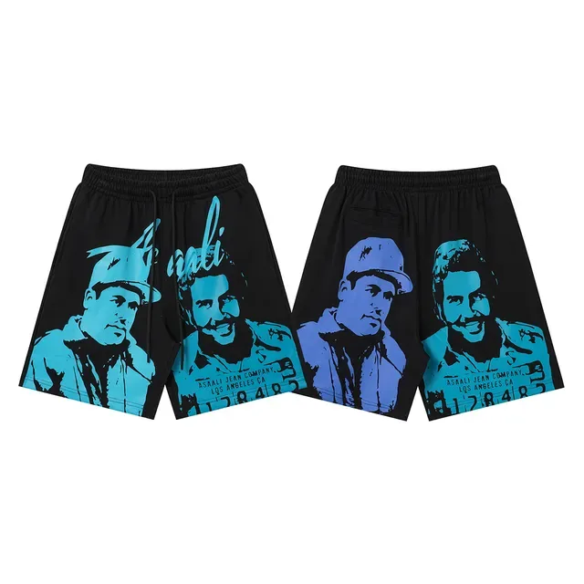 ASAALI JEAN COMPANY Graphic-Print Elastic-Waist Shorts 6