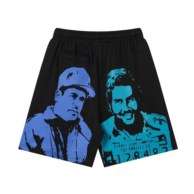 ASAALI JEAN COMPANY Graphic-Print Elastic-Waist Shorts 8