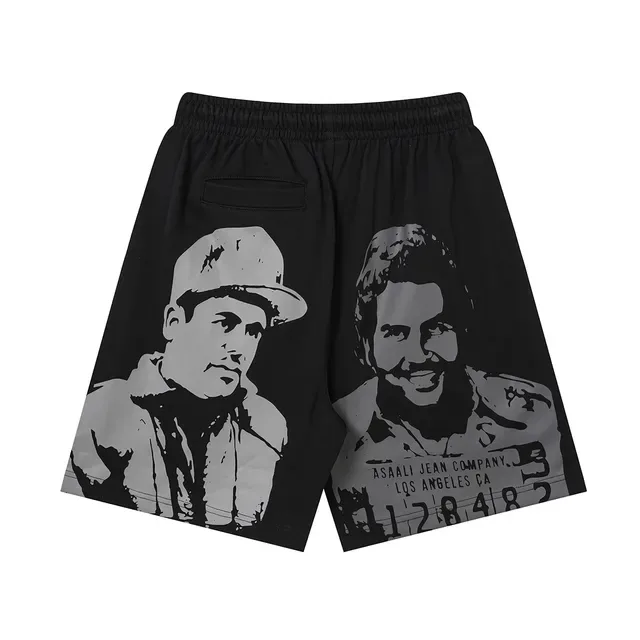 ASAALI JEAN COMPANY Graphic-Print Elastic-Waist Shorts 11