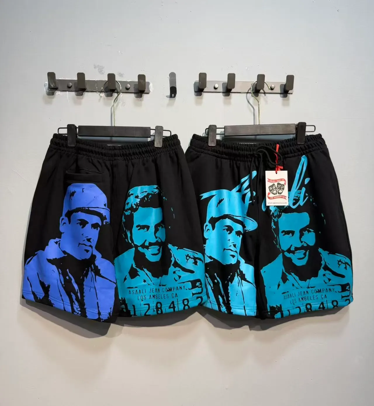 ASAALI JEAN COMPANY Graphic-Print Elastic-Waist Shorts 13