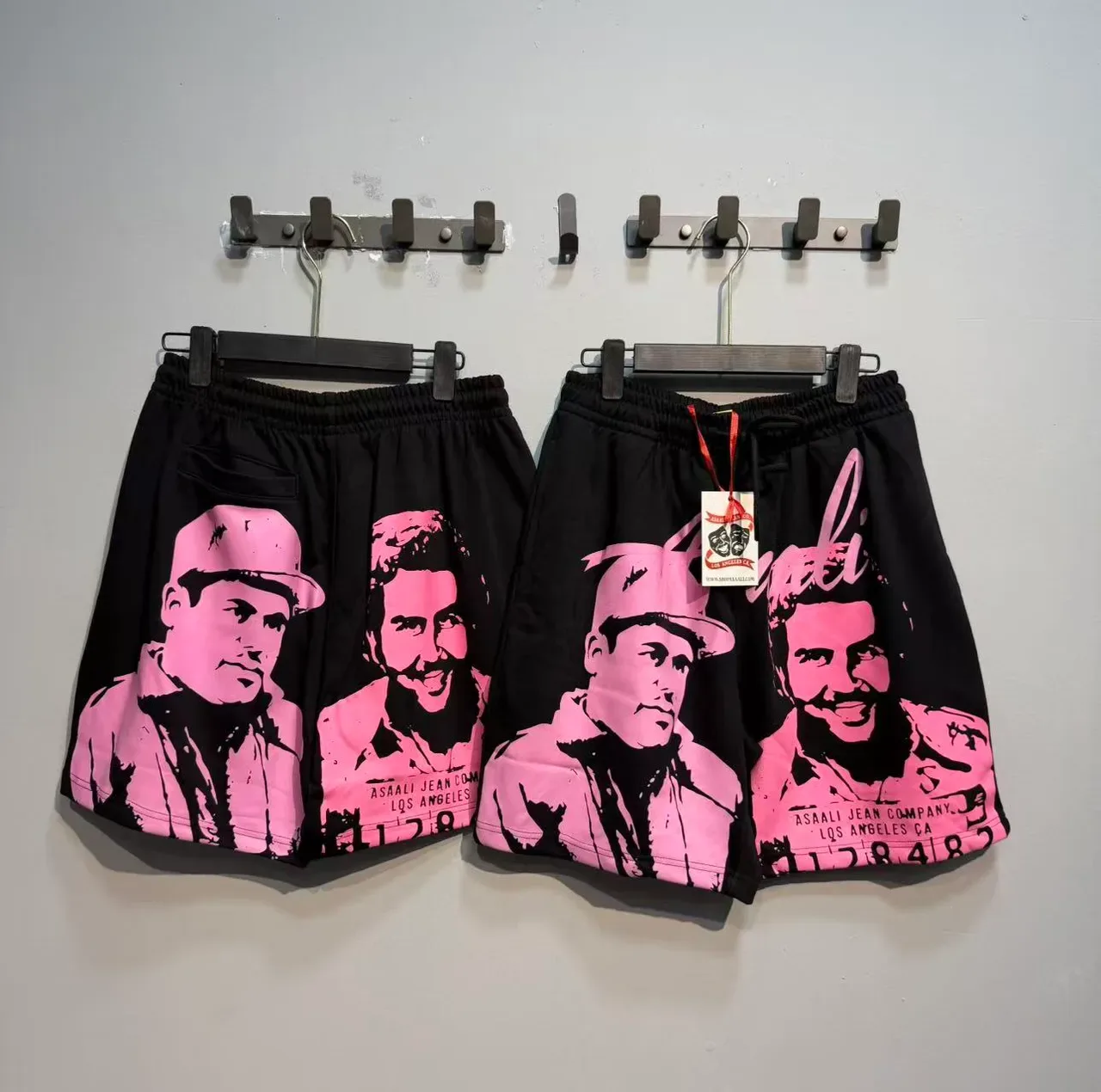 ASAALI JEAN COMPANY Graphic-Print Elastic-Waist Shorts 16