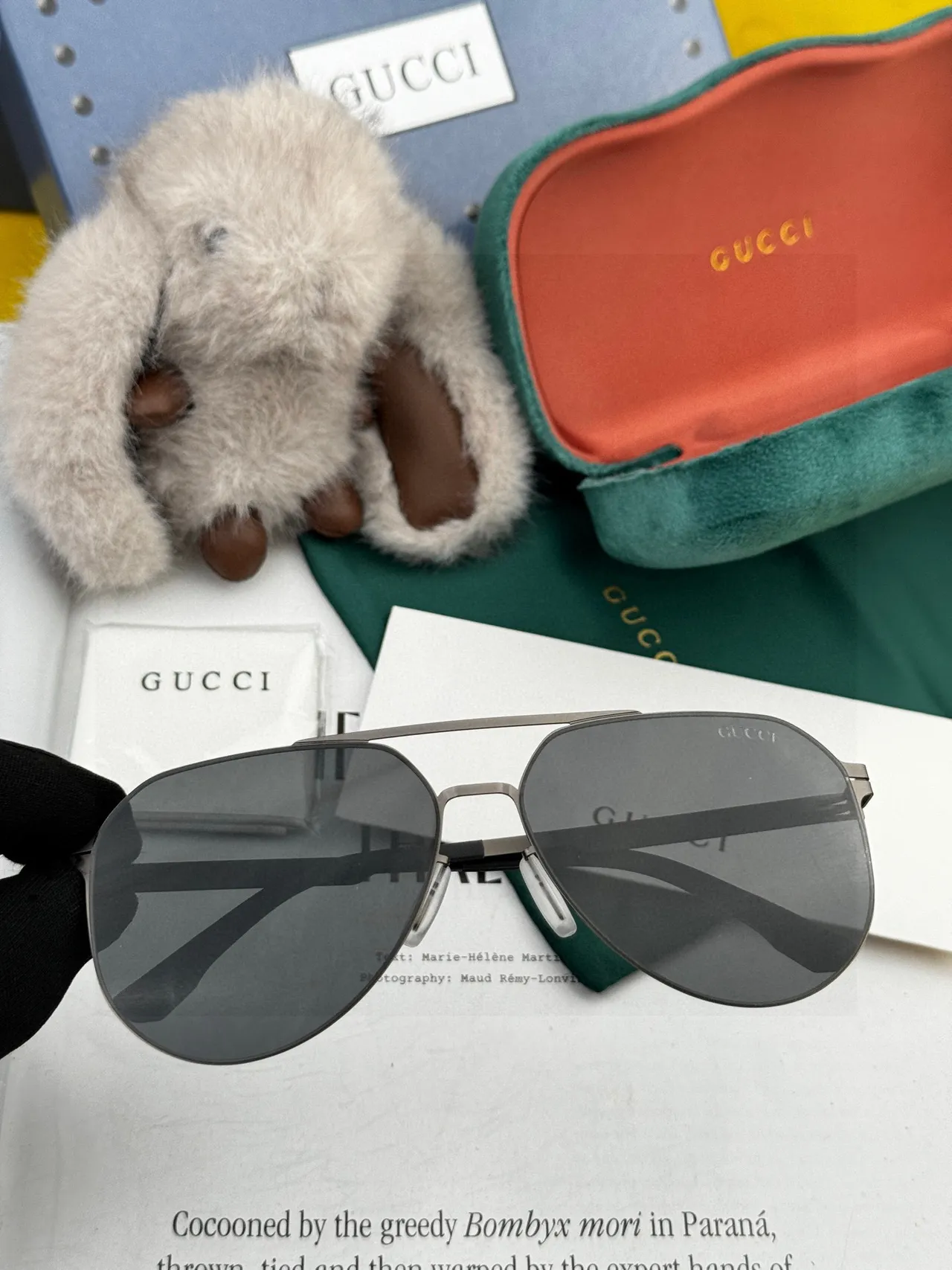 Aviator-Style Thin Metal Frame Black Lens Sunglasses 7