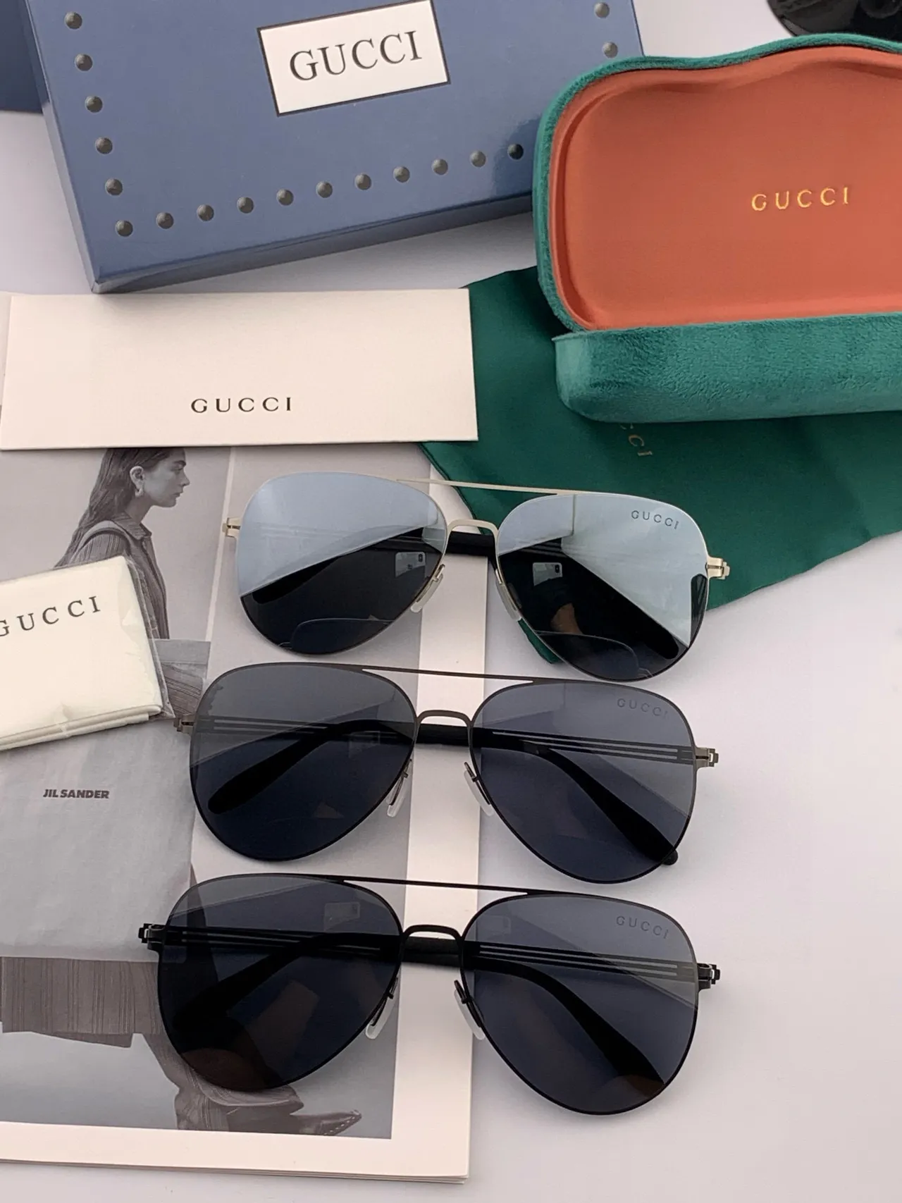 Aviator-Style Thin Metal Frame Black Sunglasses 8