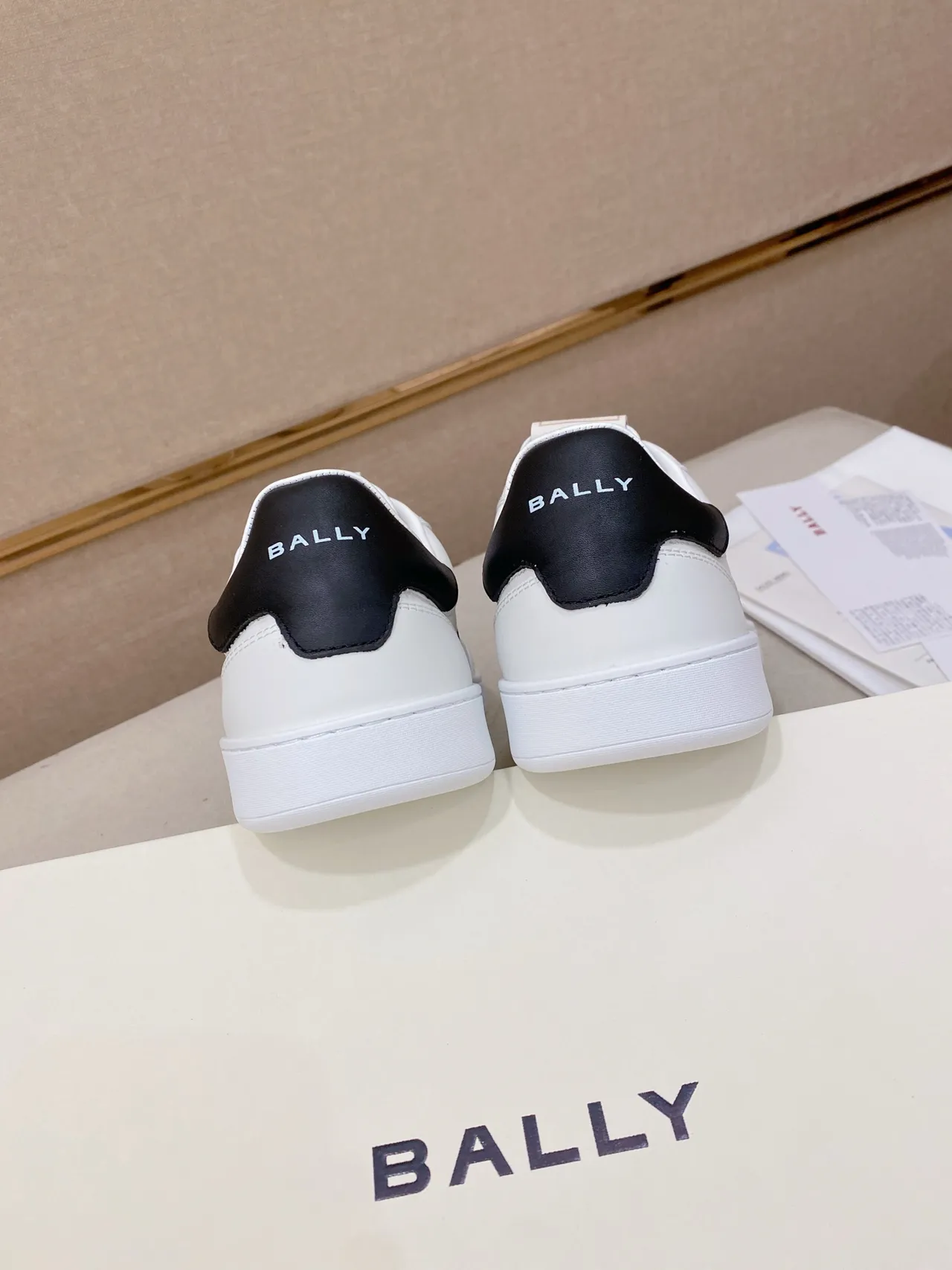 BALLY White and Black Stripe Leather Lifestyle Sneaker 3