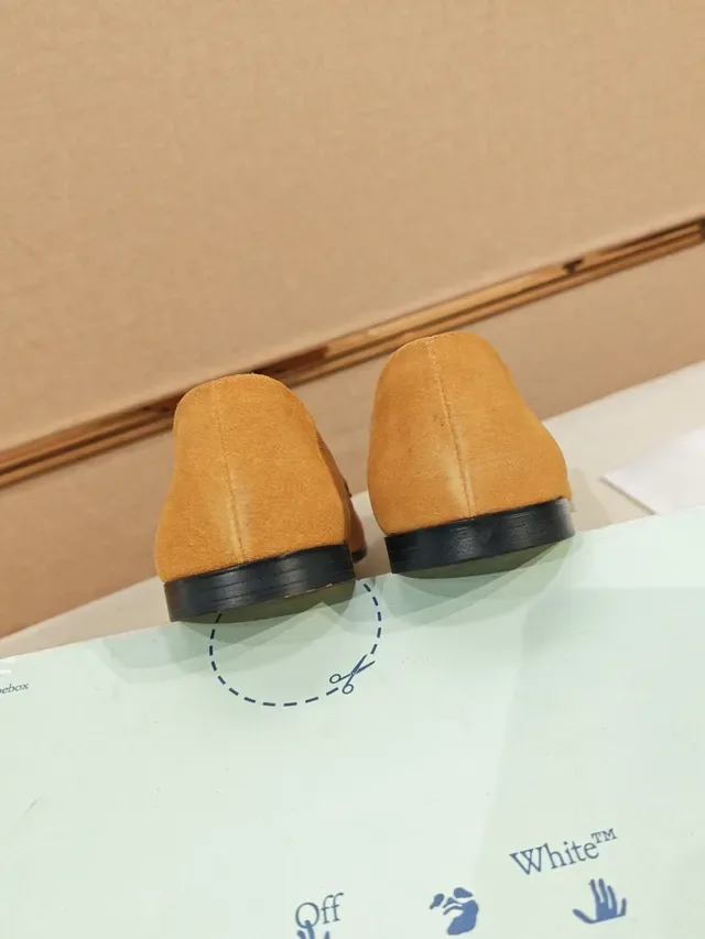 Beige Black Tassel Strap Suede Upper Loafer 3