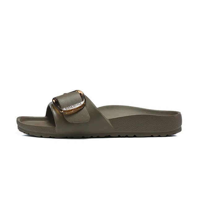 Beige Gold Molded EVA Construction Single-Strap Slide Slippers 7