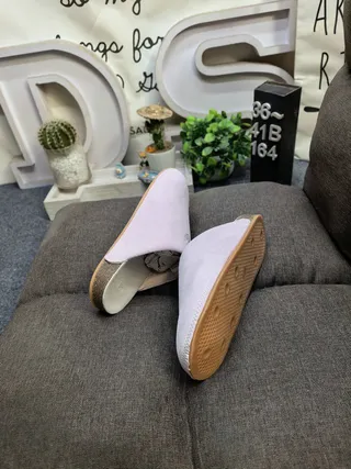 Beige Suede-Like Open-Back Cork-Sole Slippers 6