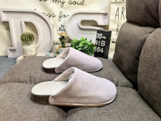 Beige Suede-Like Open-Back Cork-Sole Slippers 11