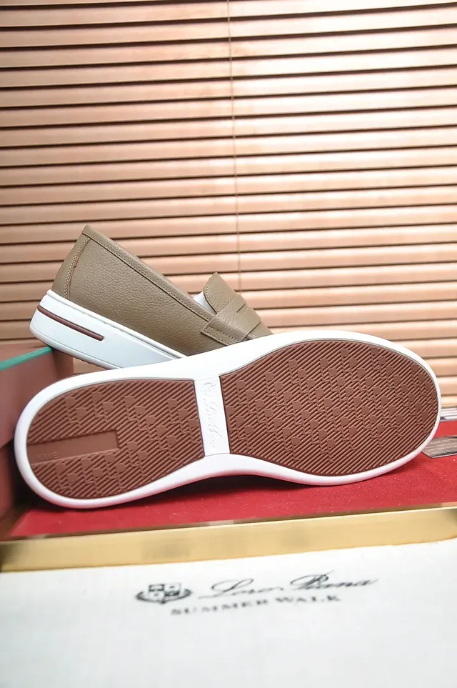Beige White Penny Strap Textured Leather Upper Loafer 3