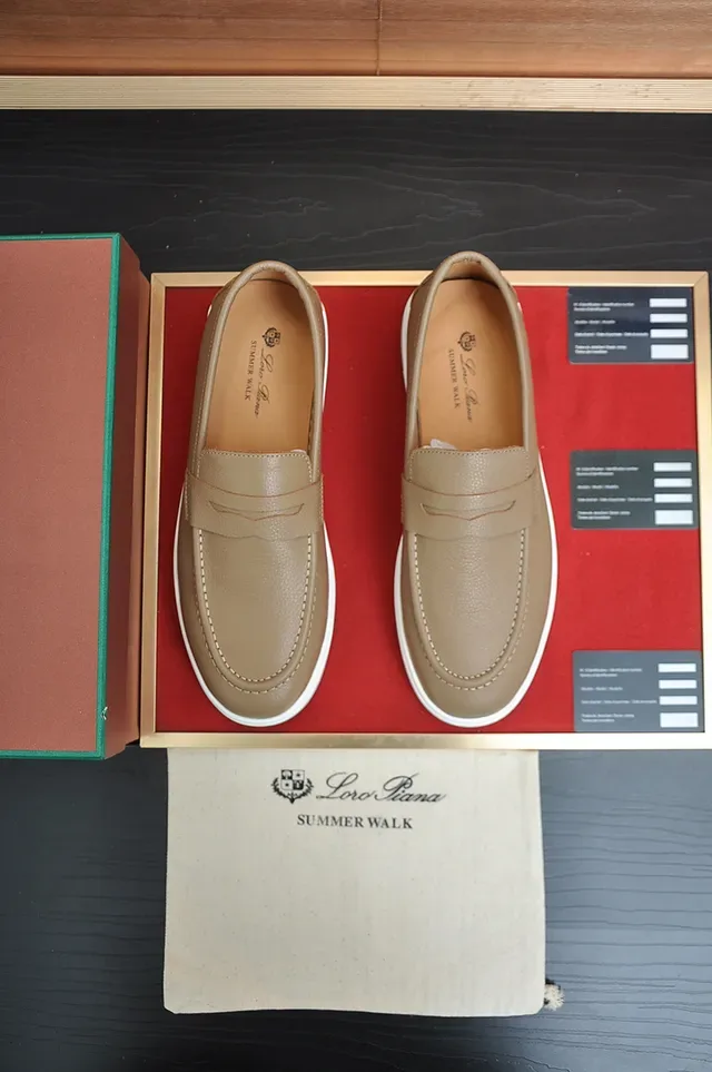 Beige White Penny Strap Textured Leather Upper Loafer 5