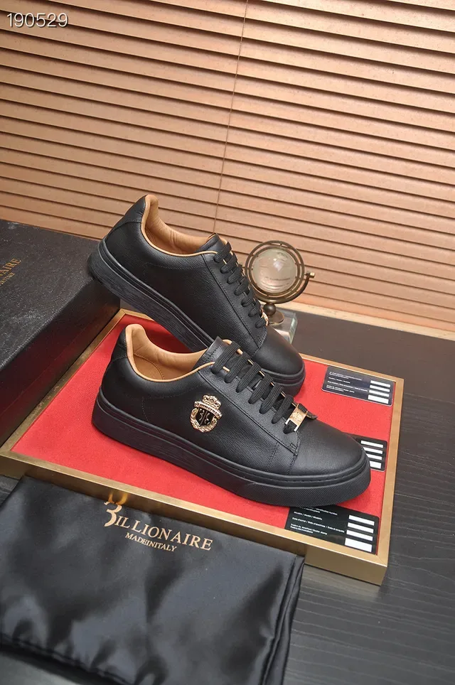 Billionaire Black Gold Leather Hardware Lifestyle Sneakers 7