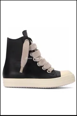 Black and Cream High-Top Zipper Lifestyle Sneakers 8