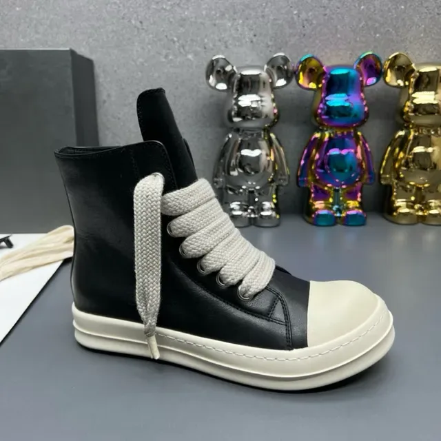 Black and Cream High-Top Zipper Lifestyle Sneakers 9