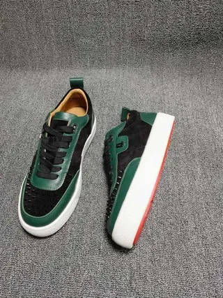 Black and Emerald Green Spiked Toe Lifestyle Sneakers 2