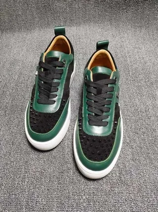 Black and Emerald Green Spiked Toe Lifestyle Sneakers 9