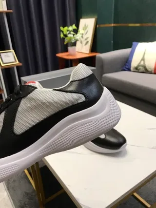 Black and Gray Mesh Leather Lifestyle Sneakers 2
