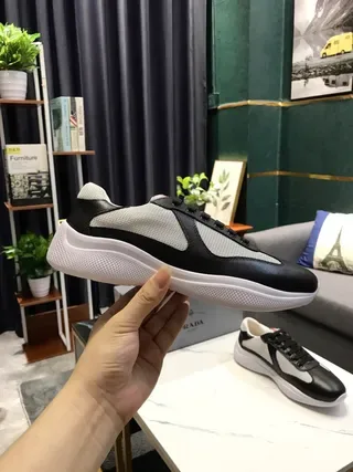 Black and Gray Mesh Leather Lifestyle Sneakers 7