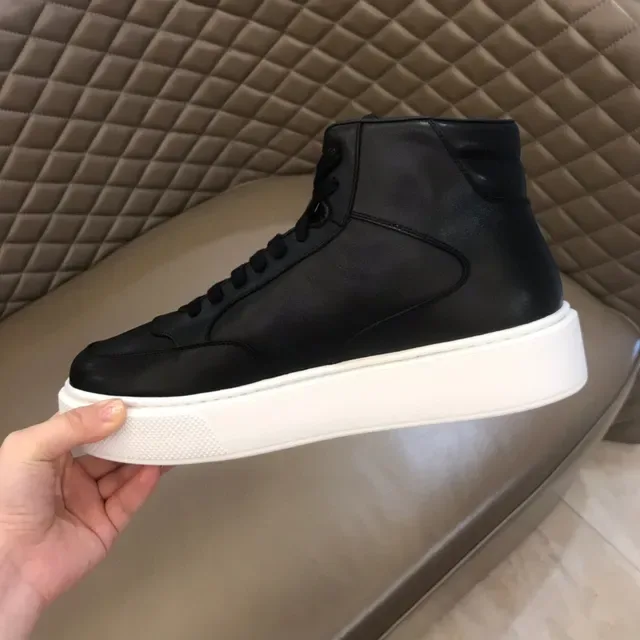 Black and White High-Top Platform Sneaker 3
