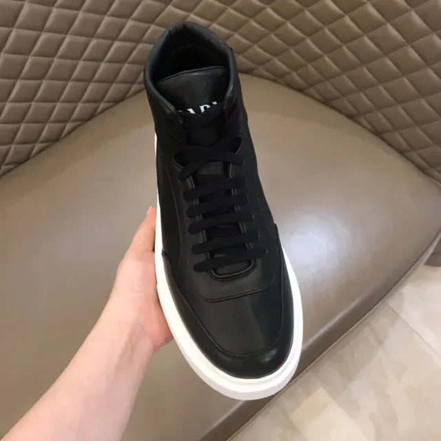 Black and White High-Top Platform Sneaker 4