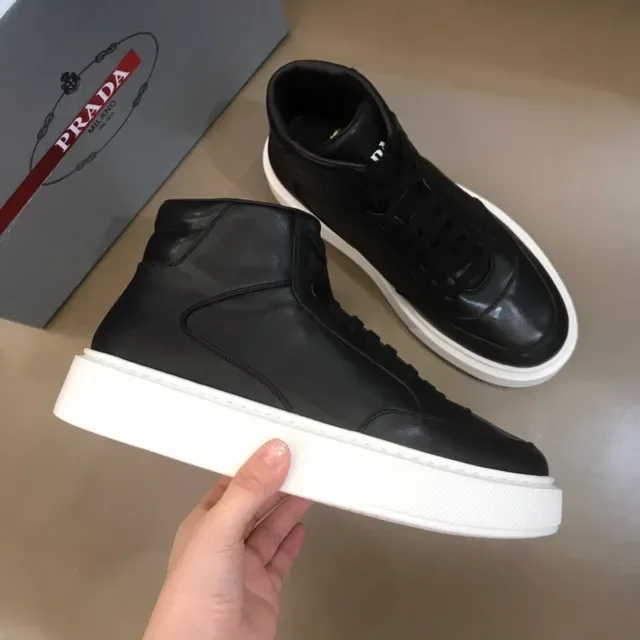 Black and White High-Top Platform Sneaker 6