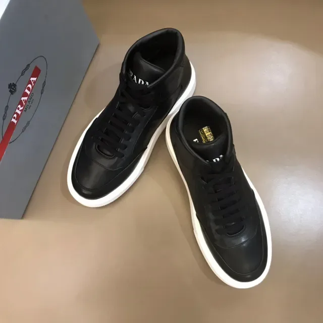 Black and White High-Top Platform Sneaker 7
