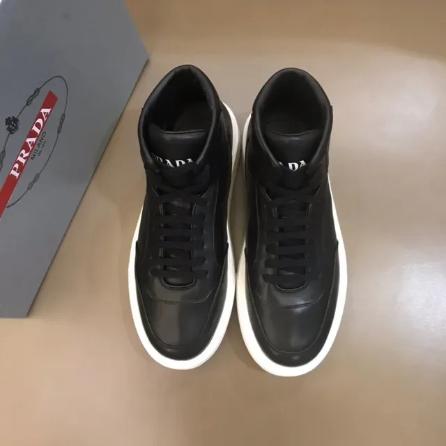 Black and White High-Top Platform Sneaker 8