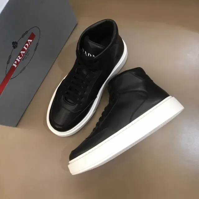 Black and White High-Top Platform Sneaker 9