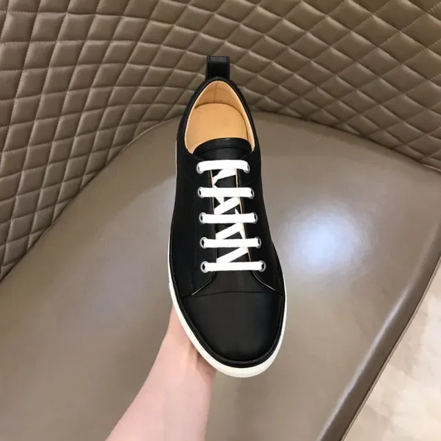 Black and White Low-Top Lace-Up Sneaker 5