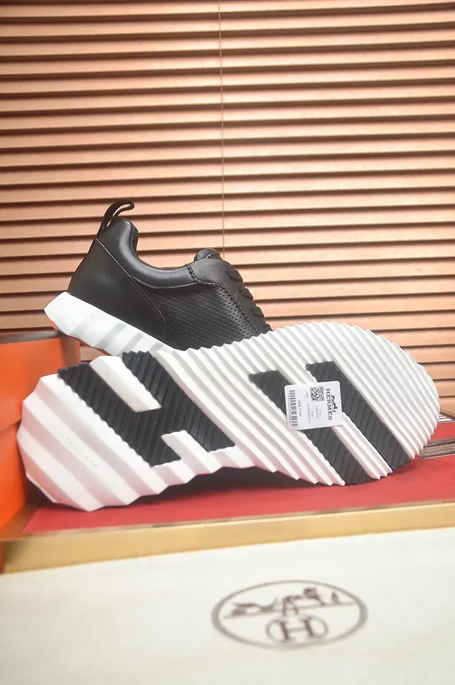 Black and White Perforated Upper Lifestyle Sneaker 3