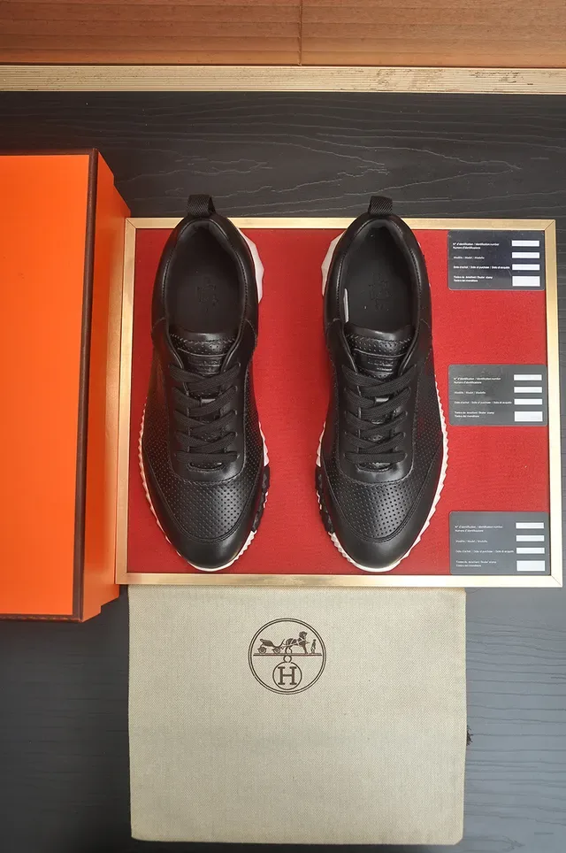 Black and White Perforated Upper Lifestyle Sneaker 5