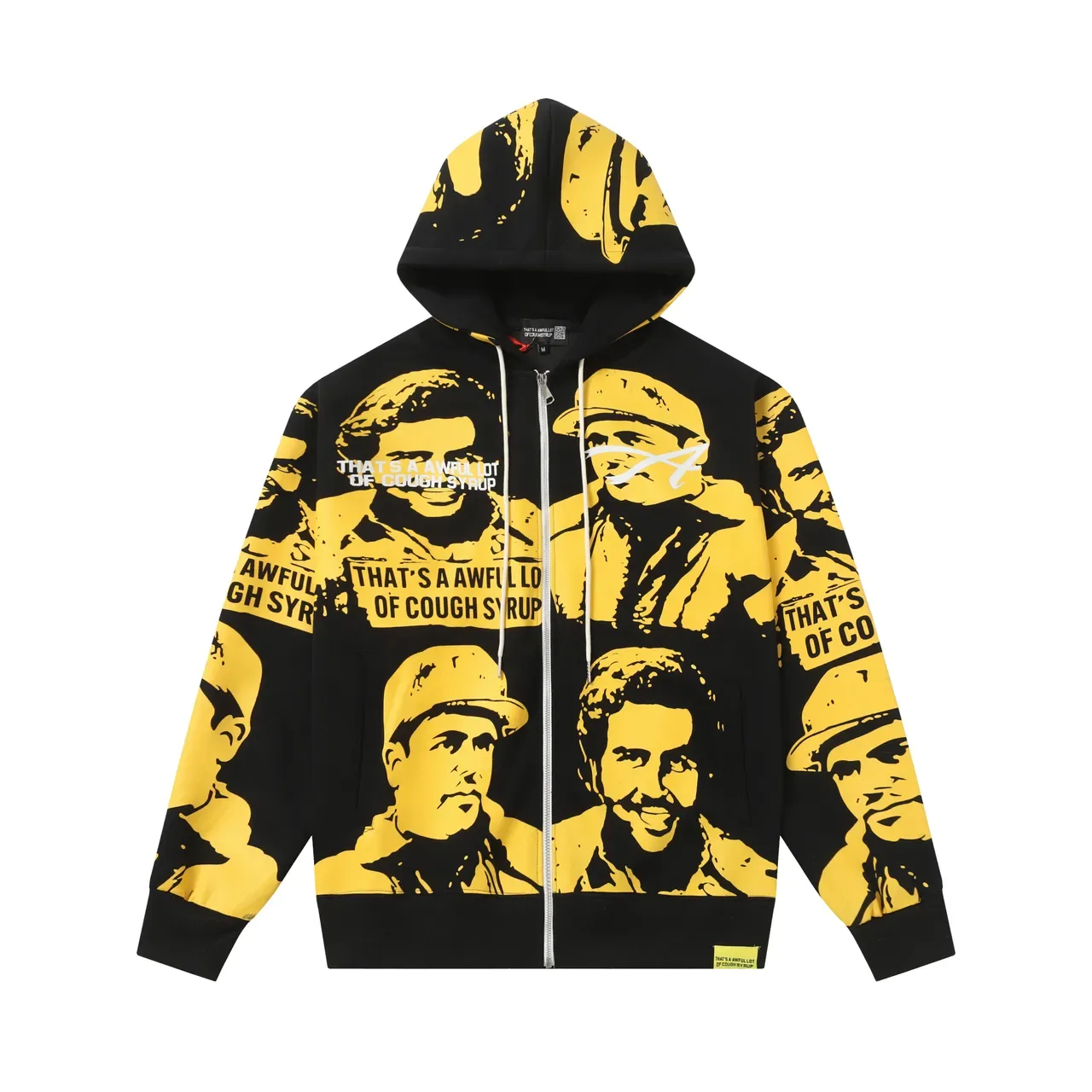 Black and Yellow Graphic Print Hoodie and Sweatpants Tracksuit 4