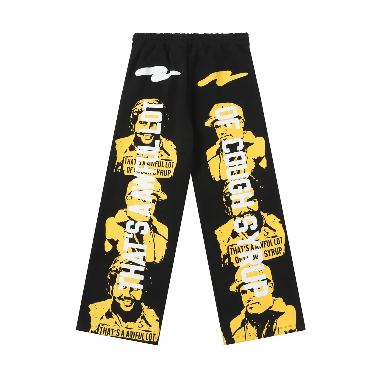 Black and Yellow Graphic Print Hoodie and Sweatpants Tracksuit 10