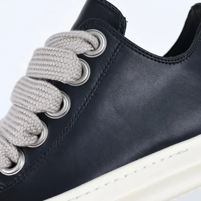 Black Beige Platform Sole Oversized Knitted Laces Sneakers 6