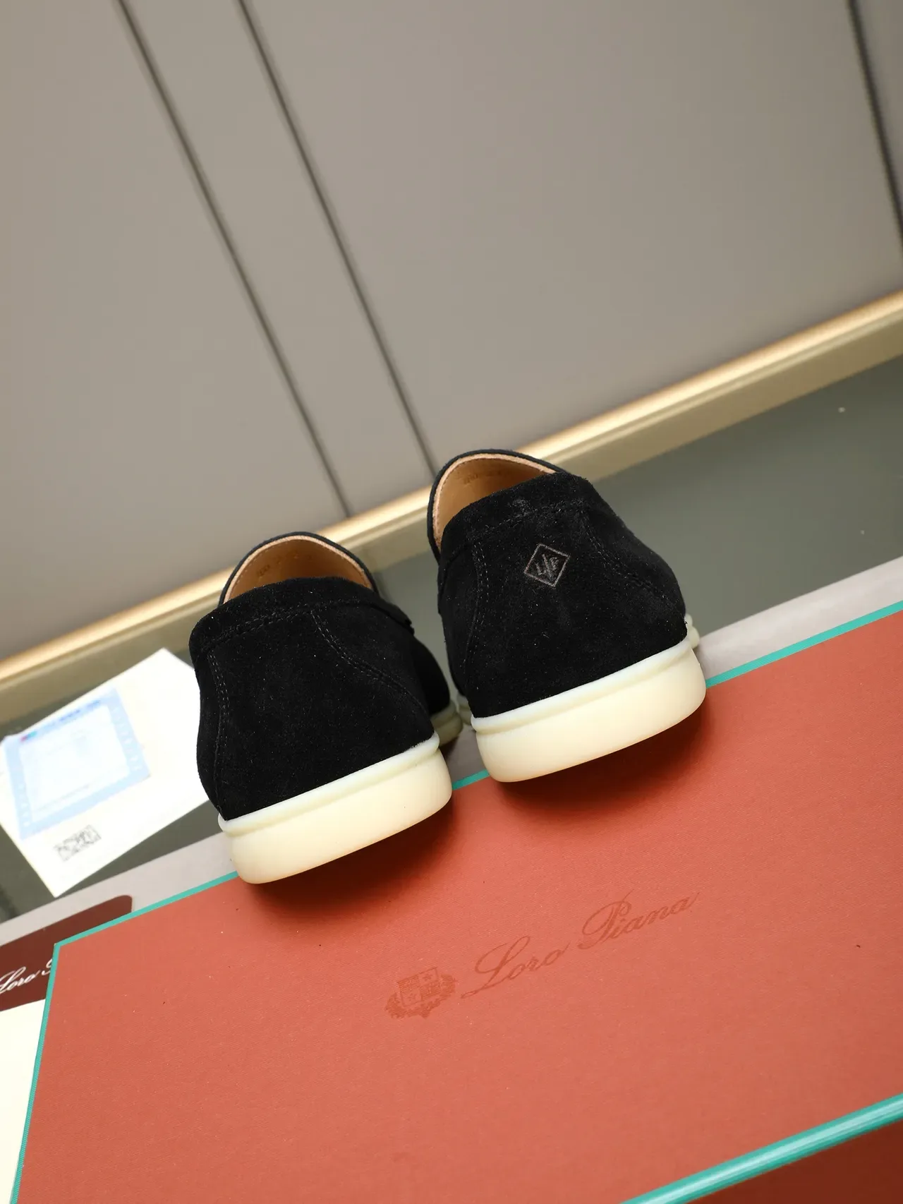 Black Beige Suede Upper Moc-Toe Construction Loafer 3