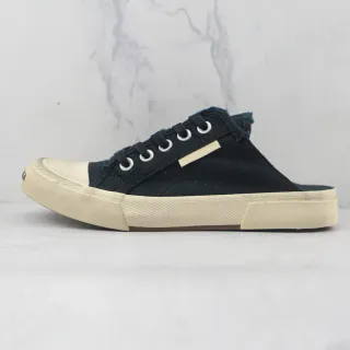 Black Beige Upper Off-White Rubber Sole Canvas Shoes