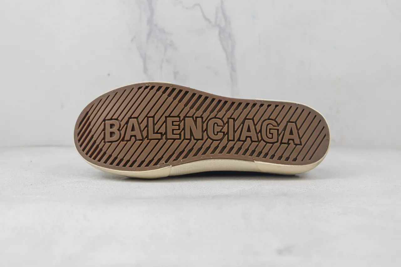 Black Beige Upper Off-White Rubber Sole Canvas Shoes 8