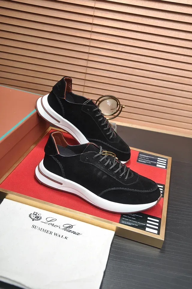 Black Brown Suede Upper White Sculpted Midsole Sneakers 4