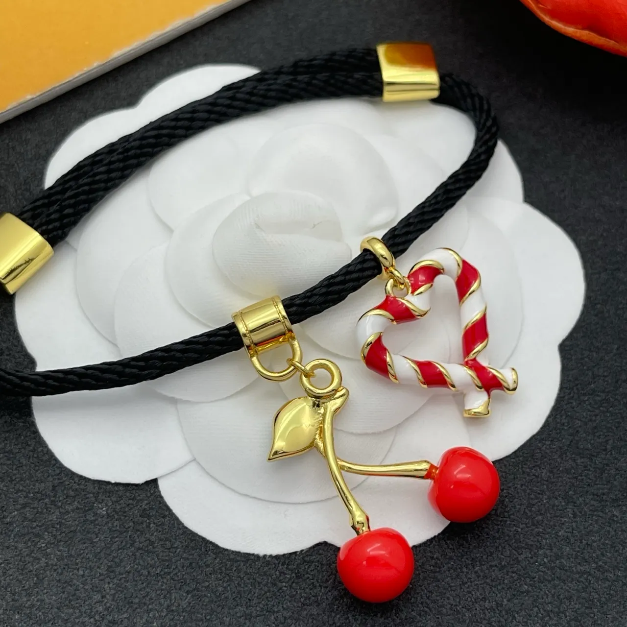 Black Gold Braided Cord Hardware Bracelet 3