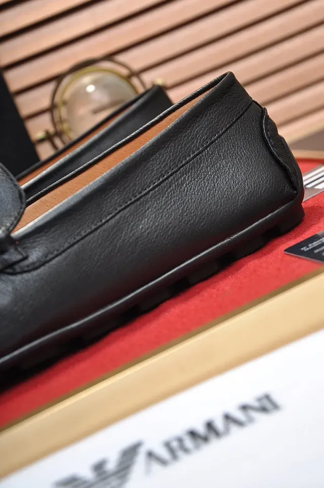 Black Gold Leather Metal Buckle Strap Loafer 2
