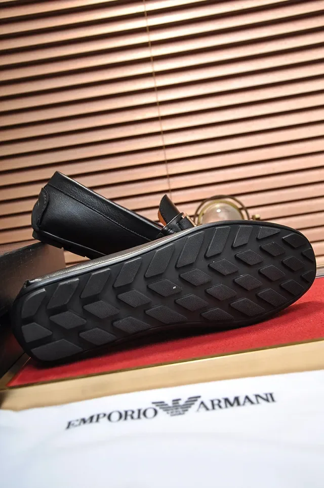 Black Gold Leather Metal Buckle Strap Loafer 4