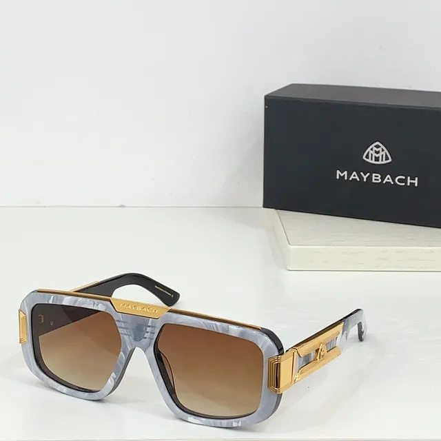 Black Gold Oversized Rectangular Frame Marbled Acetate Temples Sunglasses 5