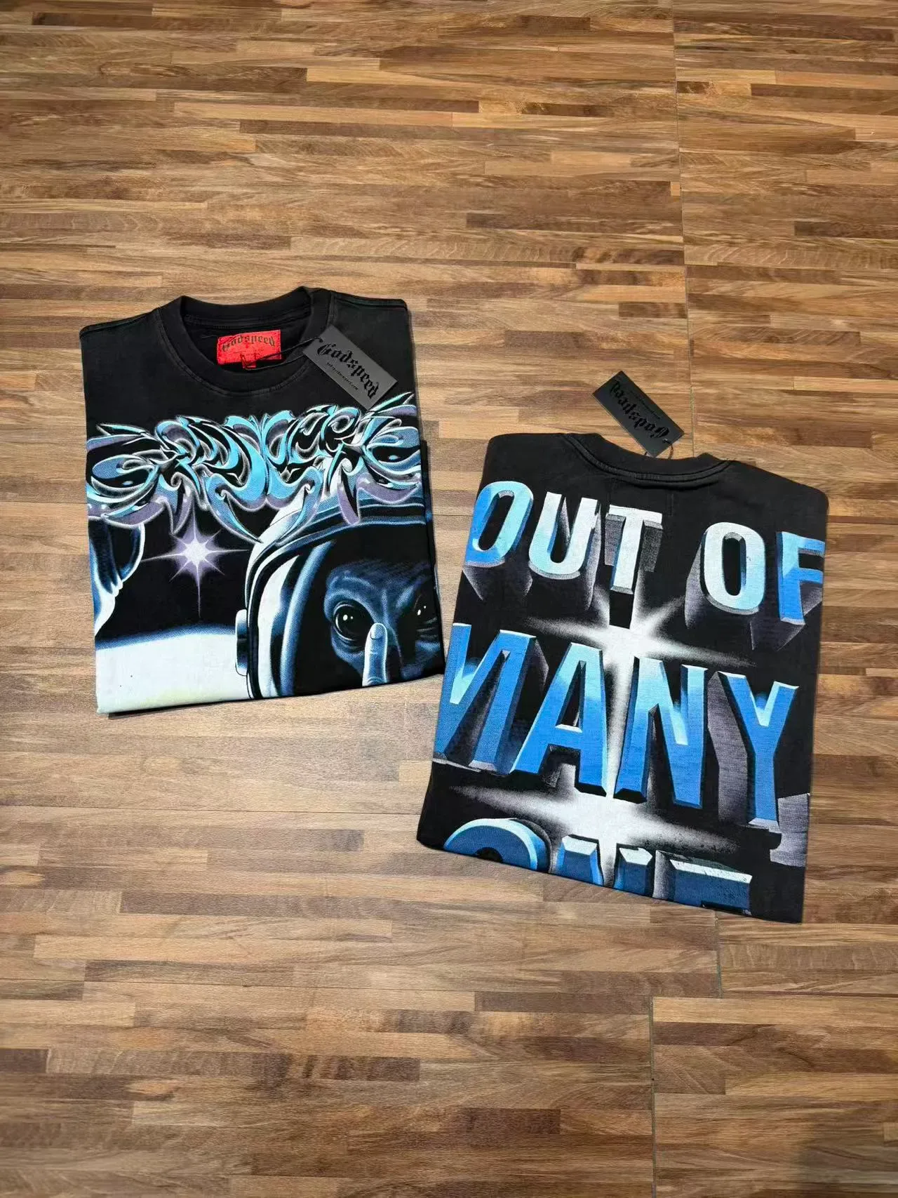 Black Graphic Astronaut Print T-Shirt 4
