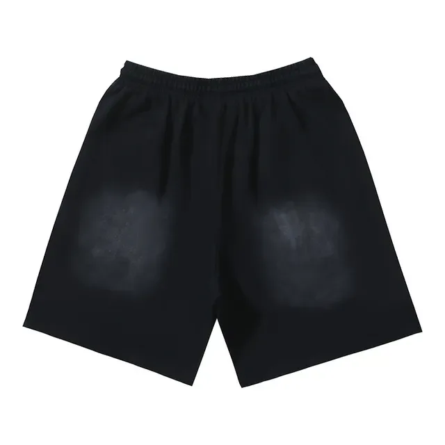 Black Graphic-Print Drawstring Waist Shorts 3