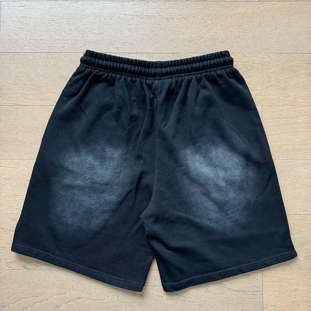 Black Graphic-Print Drawstring Waist Shorts 9