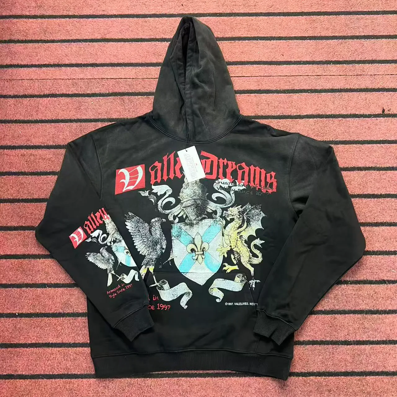 Black Graphic-Print Oversized Hoodie 3